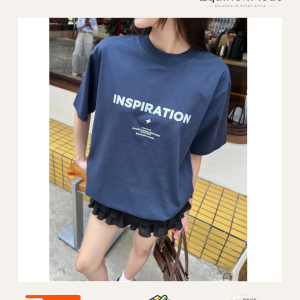Áo thun unisex màu navy cotton dễ mặc